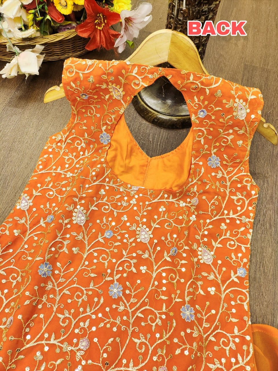 Presenting  New Designer Embroidered Georgette Sharara Suit With Sequence Embroidered Work