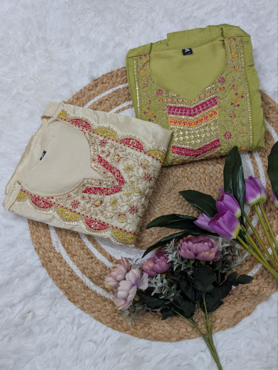 WOMEN'S PURE VICHITRA SILK GOWN SETS