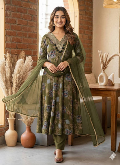 anarkali SALWAR SUIT digital print sets with dupatta