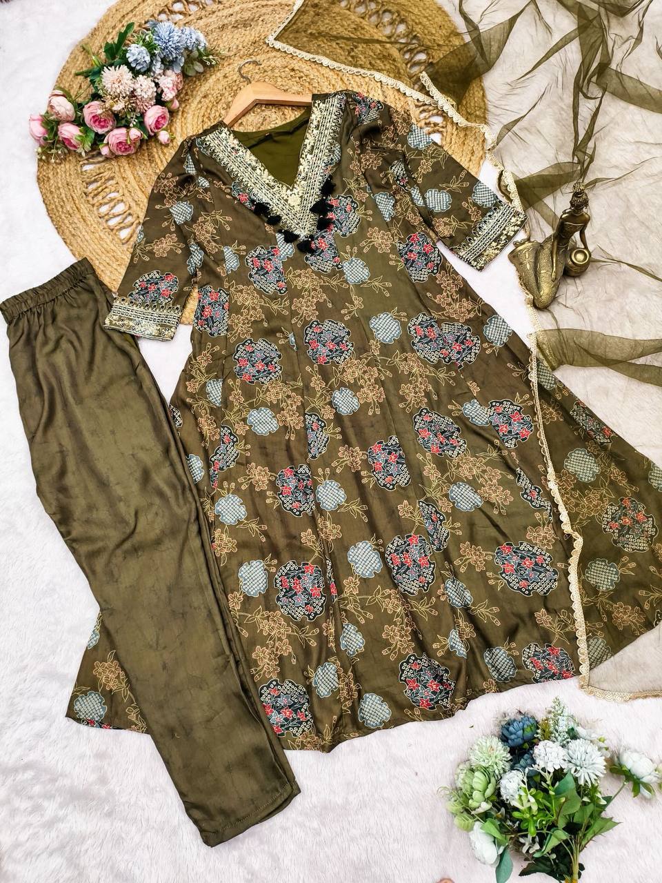 anarkali SALWAR SUIT digital print sets with dupatta