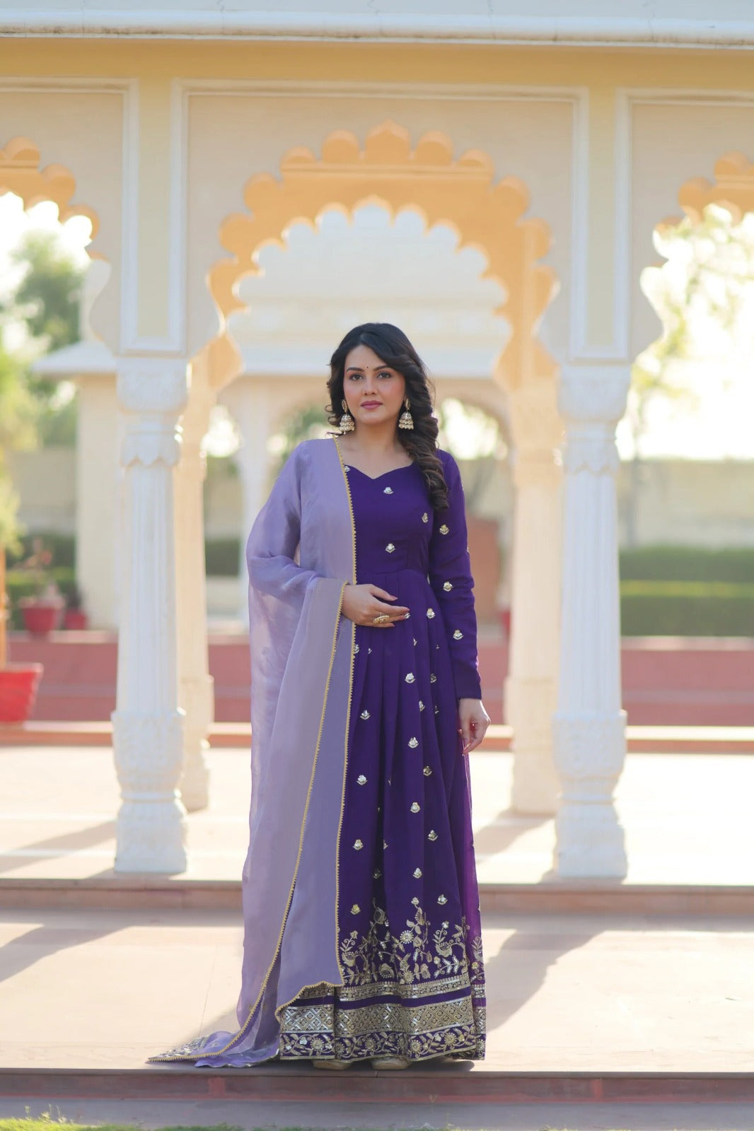 Embroidered Georgette Stitched Anarkali Gown