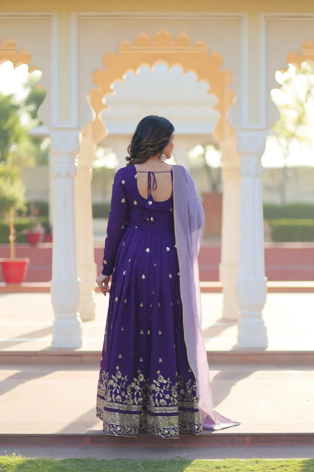 Embroidered Georgette Stitched Anarkali Gown