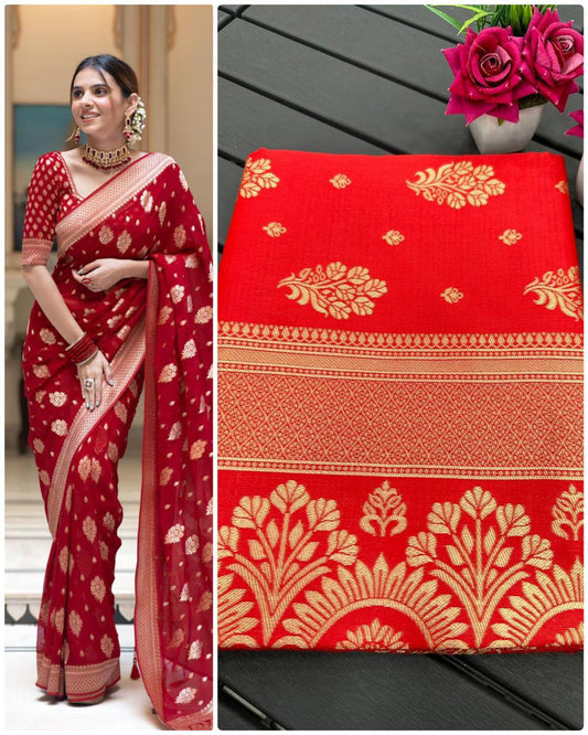 Art Silk Jacquard Border Saree