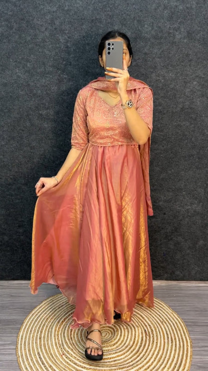 Premium Space Silk With Thread & sequence work