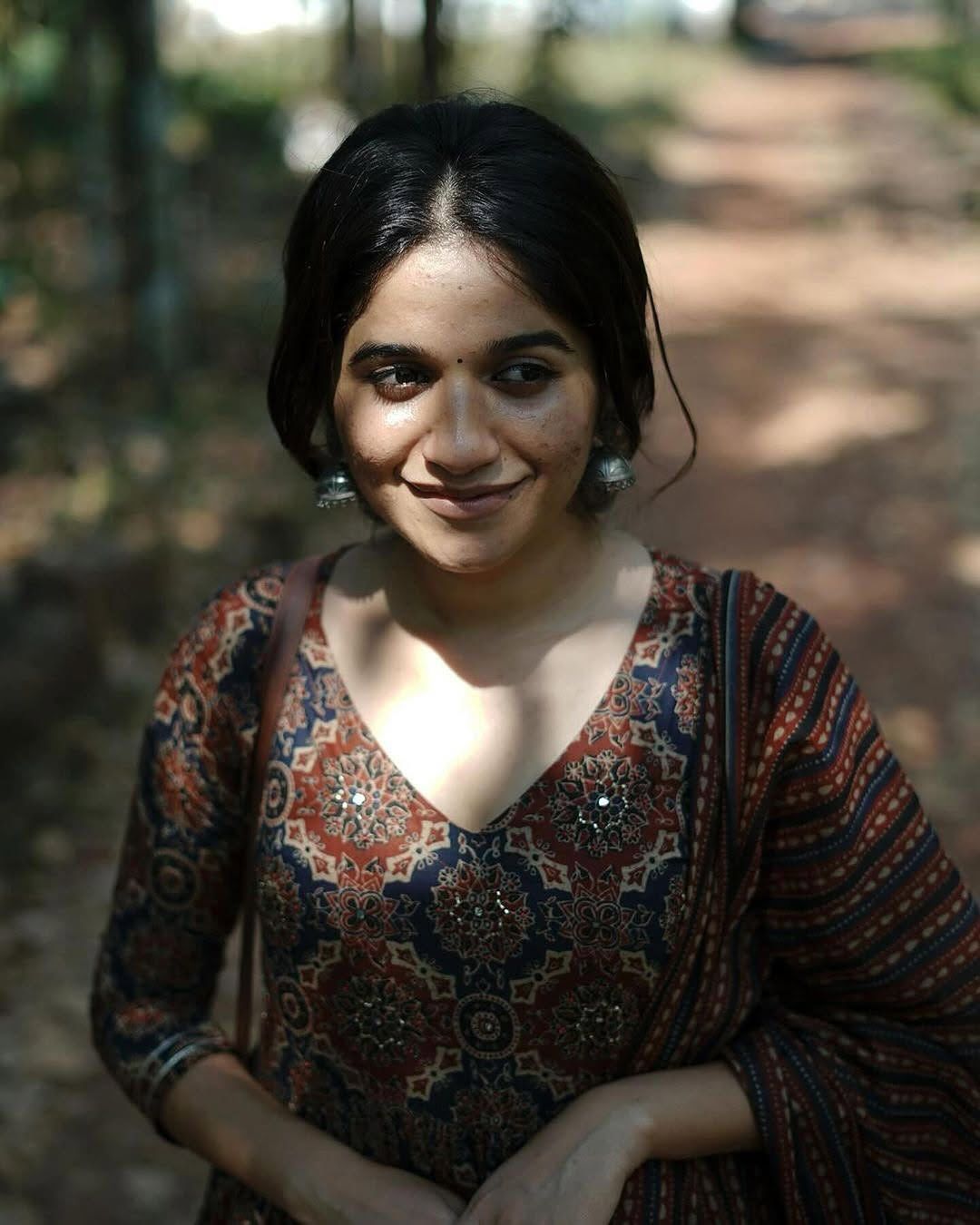 COTTON AJRAKH PRINT ANARKALI KURTI