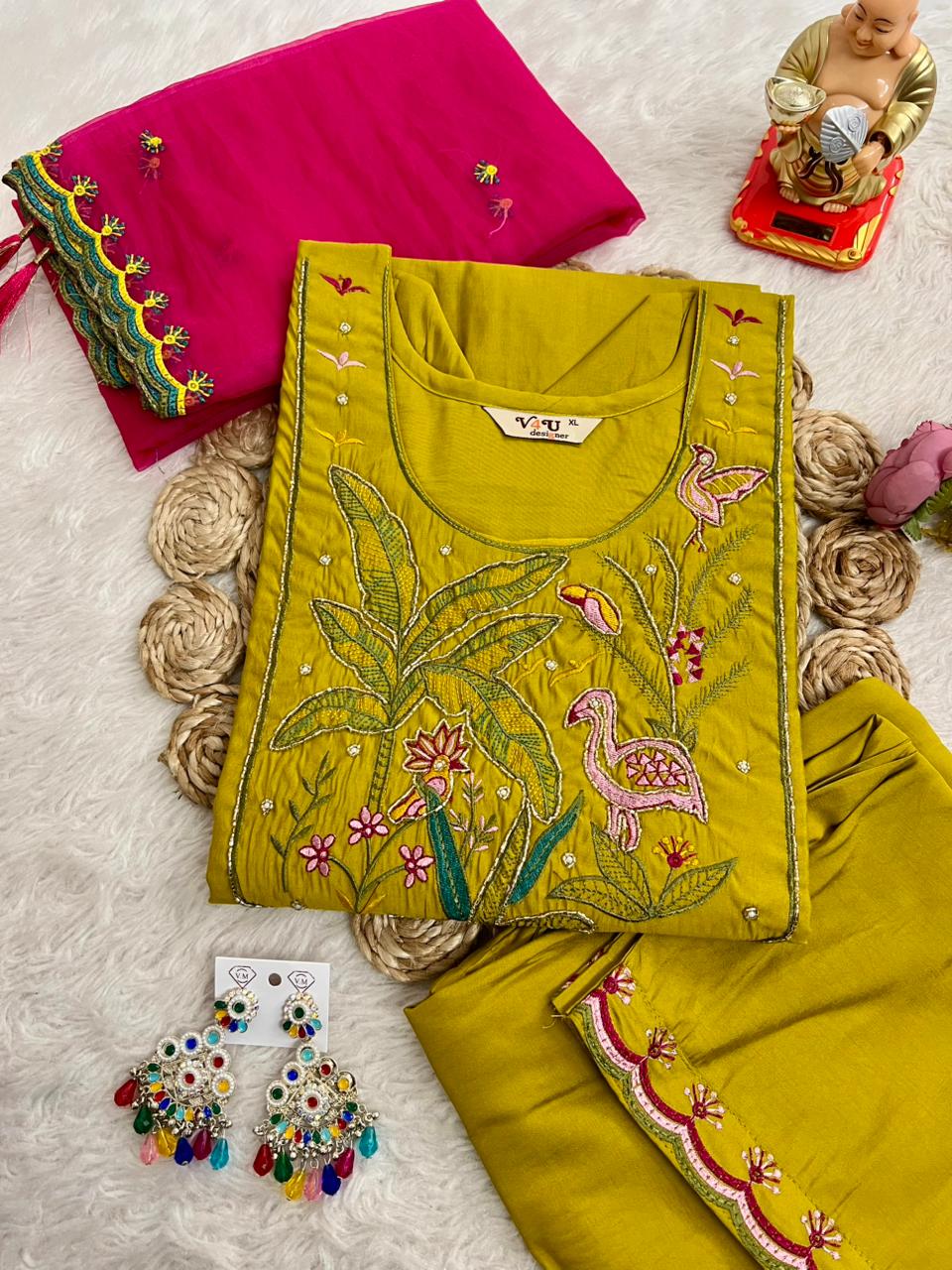 SILK PANT WITH ORANGA DUPPTA SETS