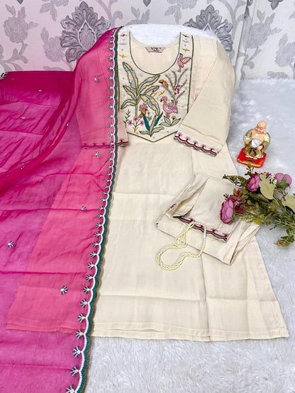 SILK PANT WITH ORANGA DUPPTA SETS