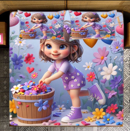 Super King Size 7D Digital Prints Bedsheet Set