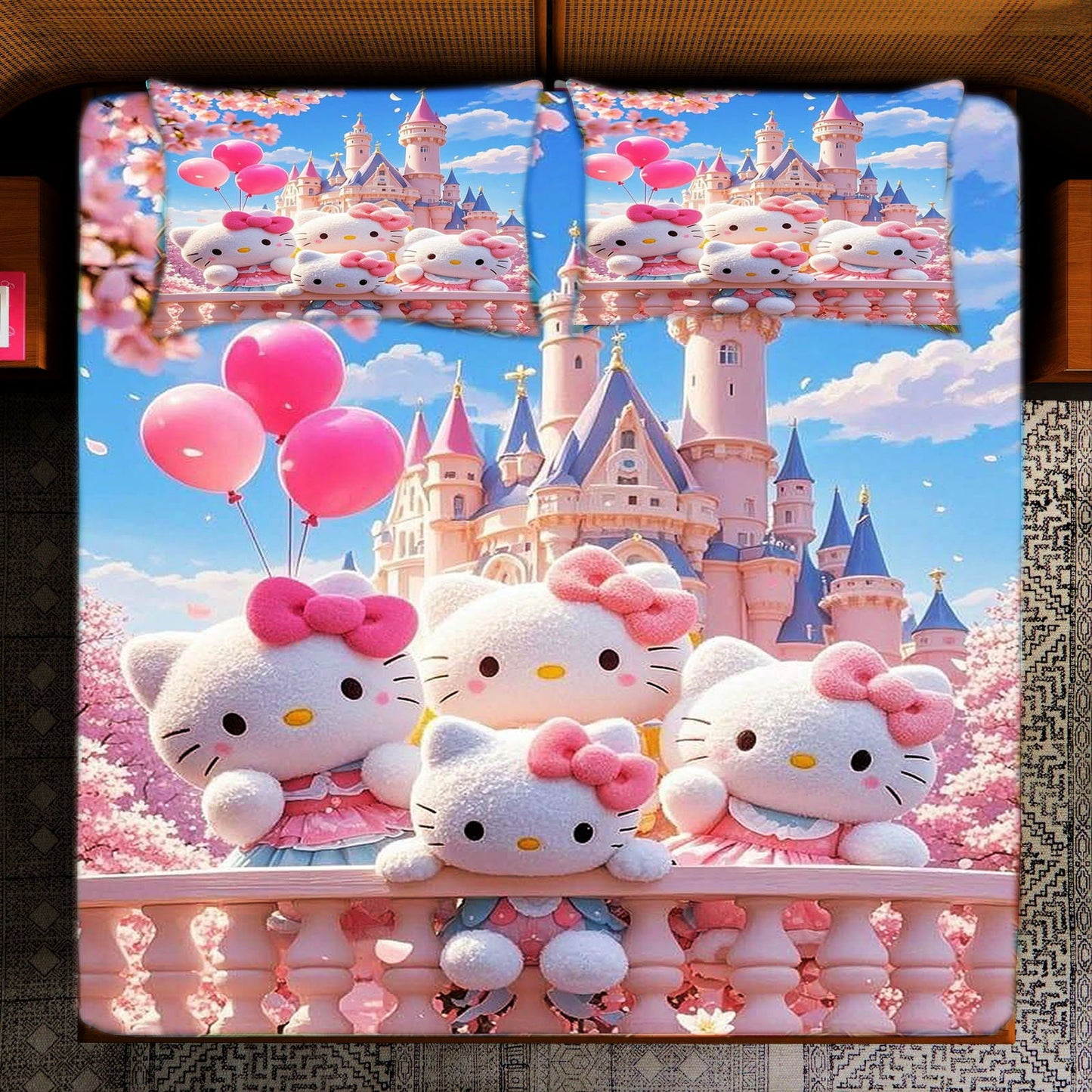 Super King Size 7D Digital Prints Bedsheet Set