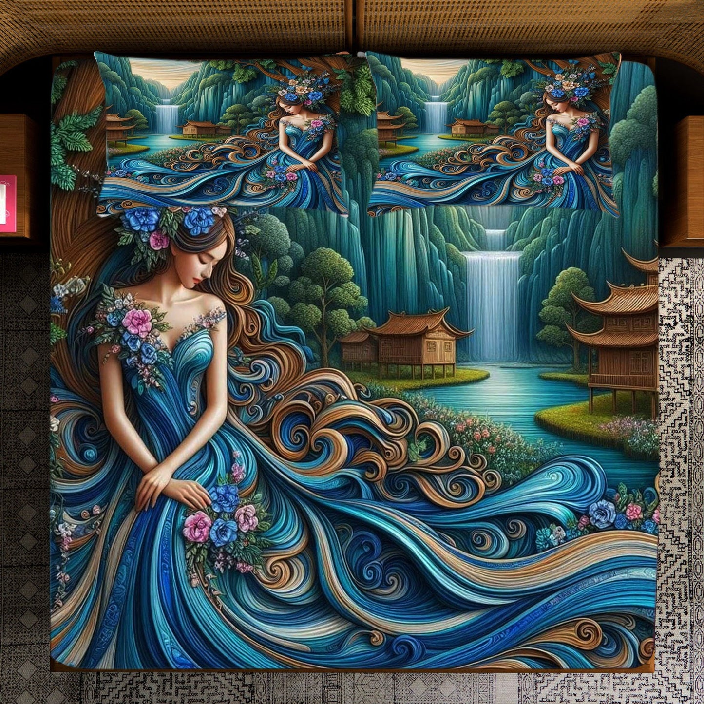 Super King Size 7D Digital Prints Bedsheet Set