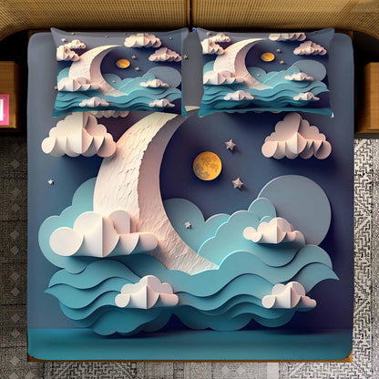 Super King Size 7D Digital Prints Bedsheet Set