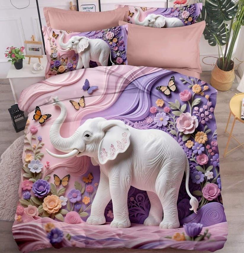 Super King Size 7D Digital Prints Bedsheet Set