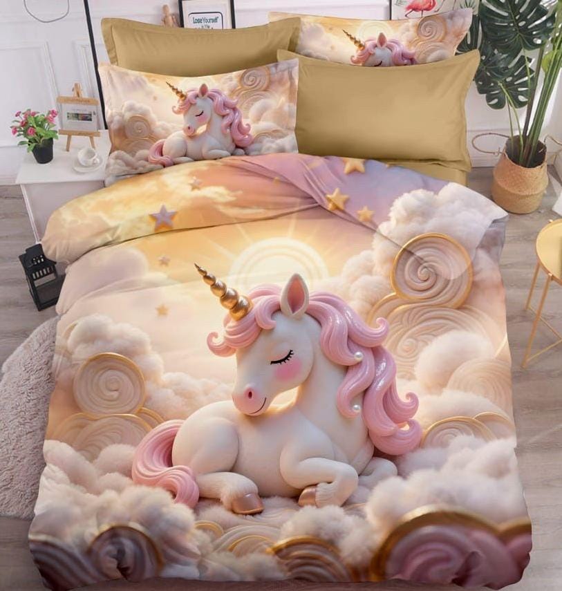 Super King Size 7D Digital Prints Bedsheet Set