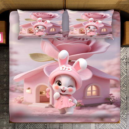 Super King Size 7D Digital Prints Bedsheet Set