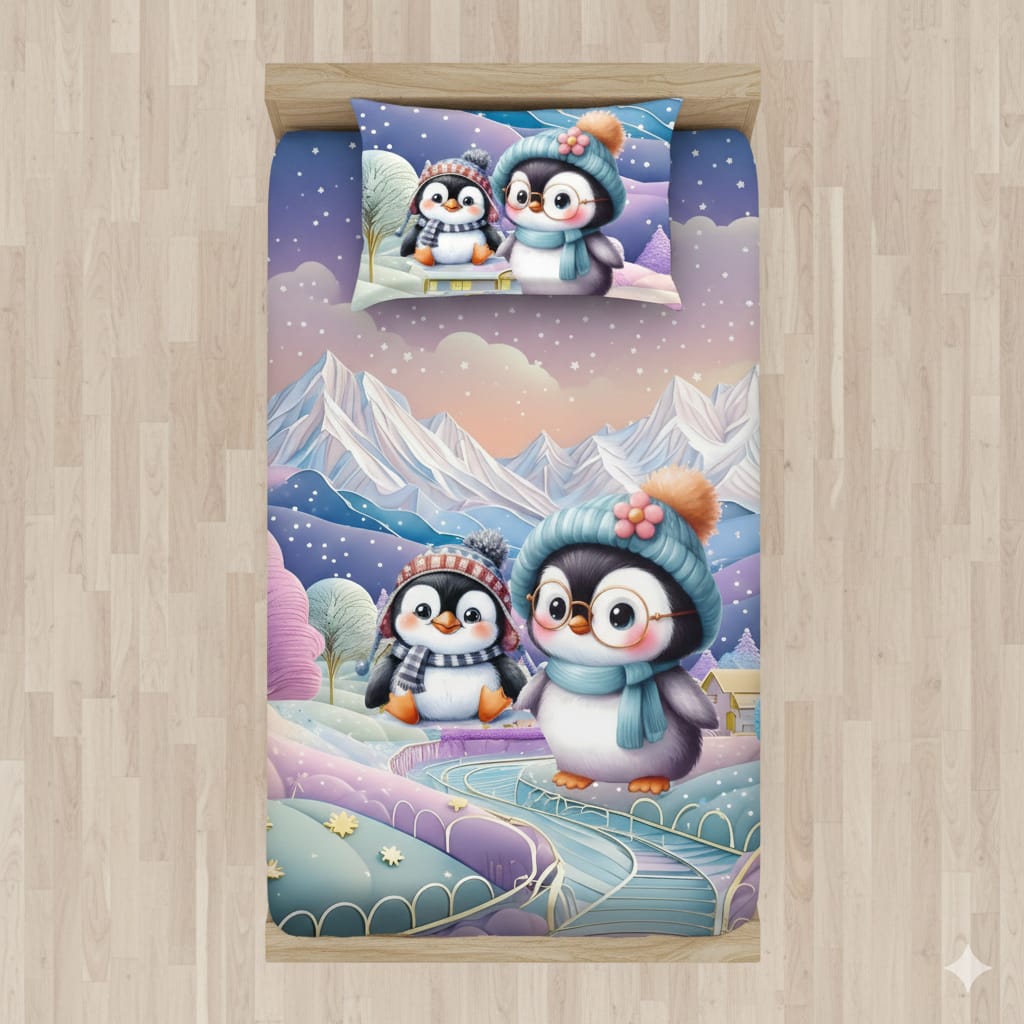 7D Digital Prints  Single Bedsheet Set