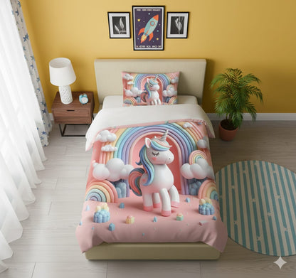 7D Digital Prints  Single Bedsheet Set