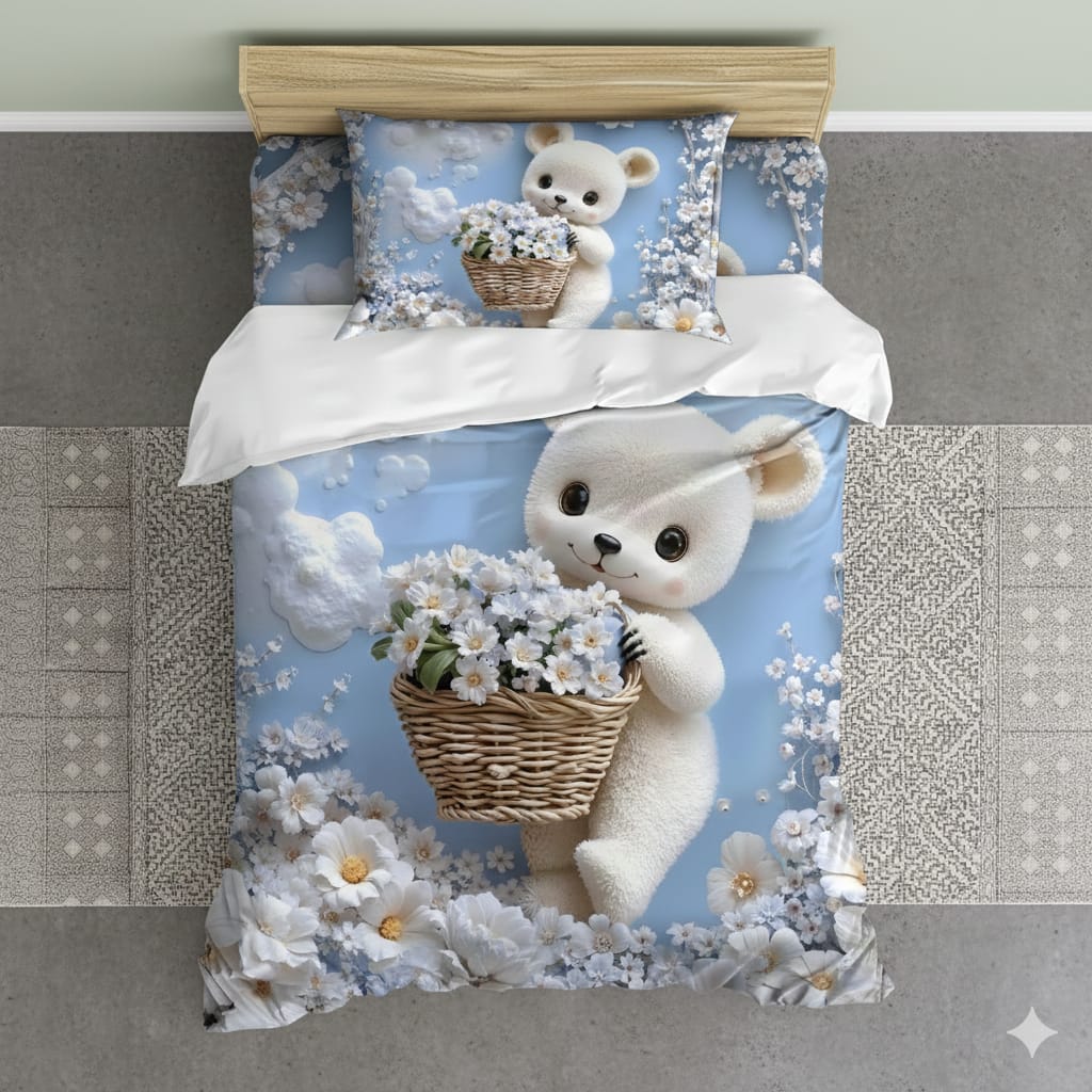 7D Digital Prints  Single Bedsheet Set