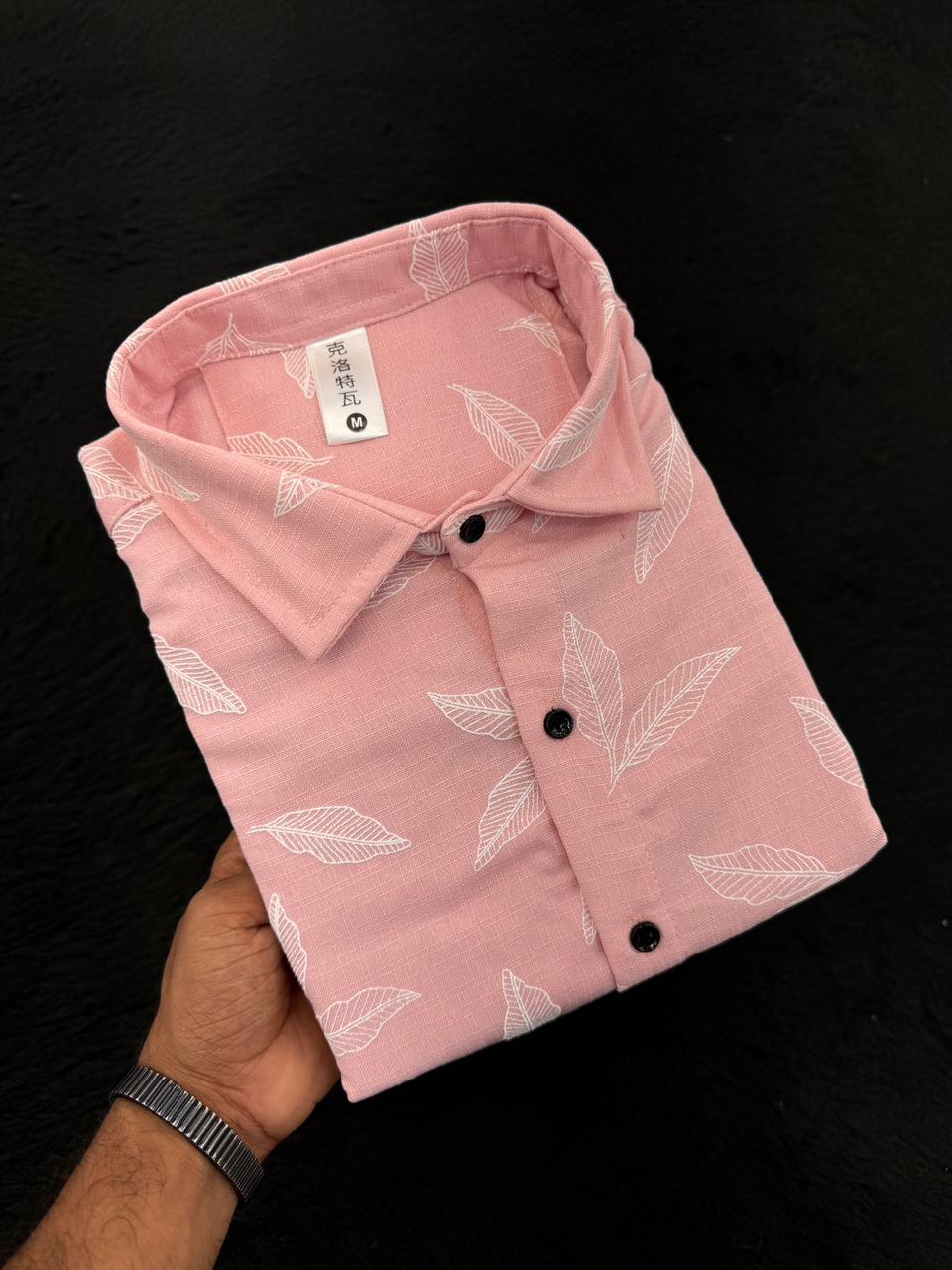 LINEN FABRIC WITH RUBBER PRINT FLORAL VALUE EDITION SHIRTS