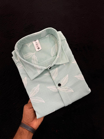 LINEN FABRIC WITH RUBBER PRINT FLORAL VALUE EDITION SHIRTS