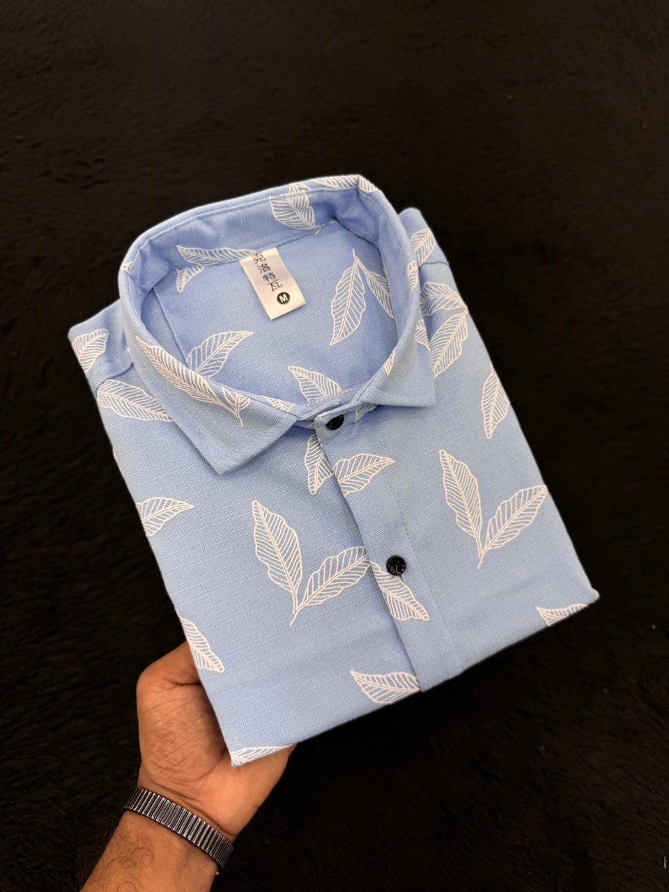 LINEN FABRIC WITH RUBBER PRINT FLORAL VALUE EDITION SHIRTS