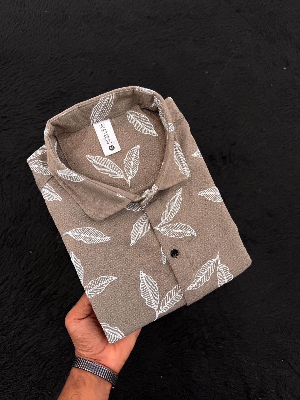 LINEN FABRIC WITH RUBBER PRINT FLORAL VALUE EDITION SHIRTS