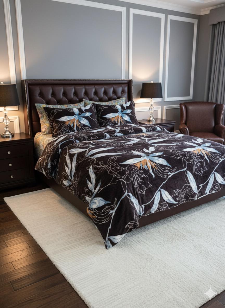 King Size Warm Flannel Bedsheet Set