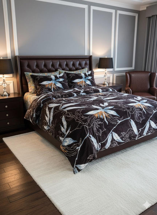 King Size Warm Flannel Bedsheet Set