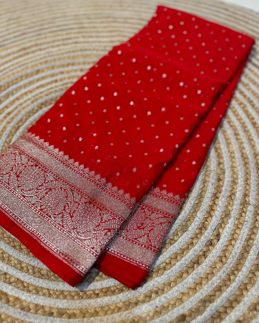 Dyeble Semi Kataan georget saree