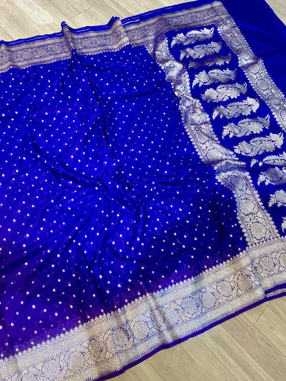 Dyeble Semi Kataan georget saree