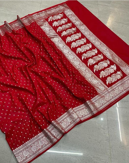 Dyeble Semi Kataan georget saree