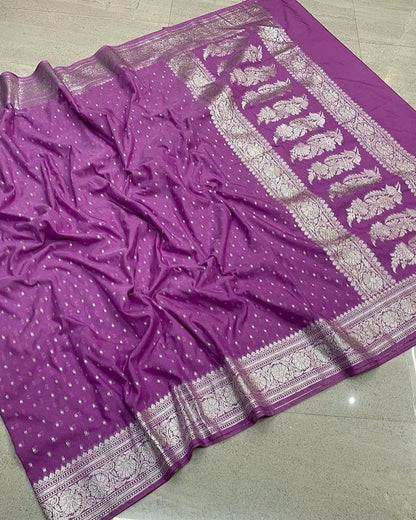 Dyeble Semi Kataan georget saree