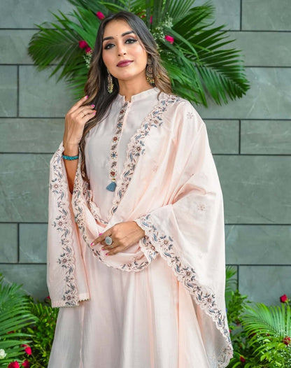 Embroidered With Flared Kurti