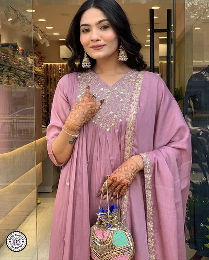 Chinon  Embroidered Kurti