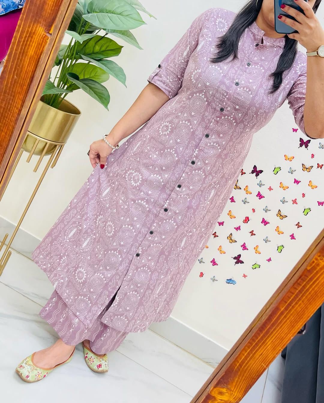 Aline kurti pattern paired with Ankle length pant