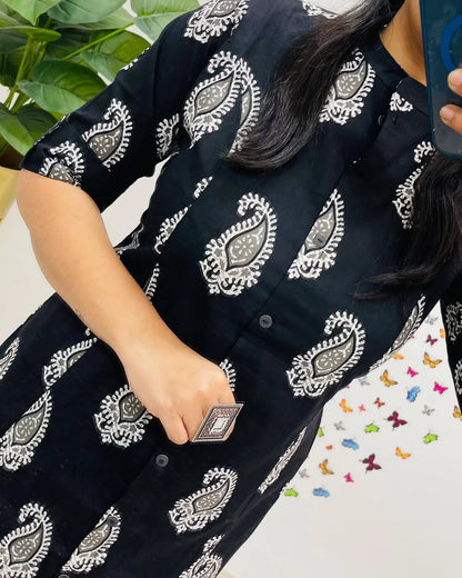 Aline kurti pattern paired with Ankle length pant