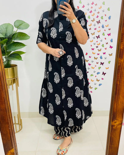 Aline kurti pattern paired with Ankle length pant