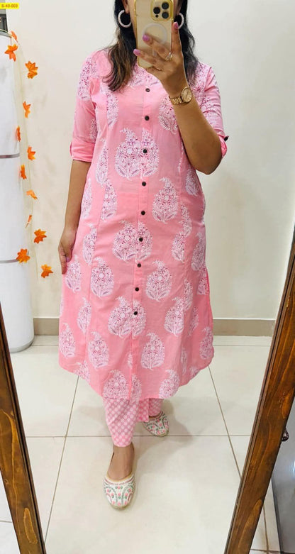 Aline kurti pattern paired with Ankle length pant