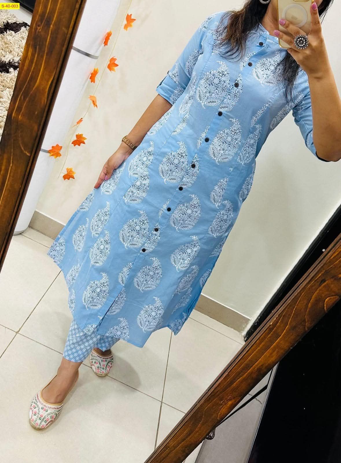 Aline kurti pattern paired with Ankle length pant