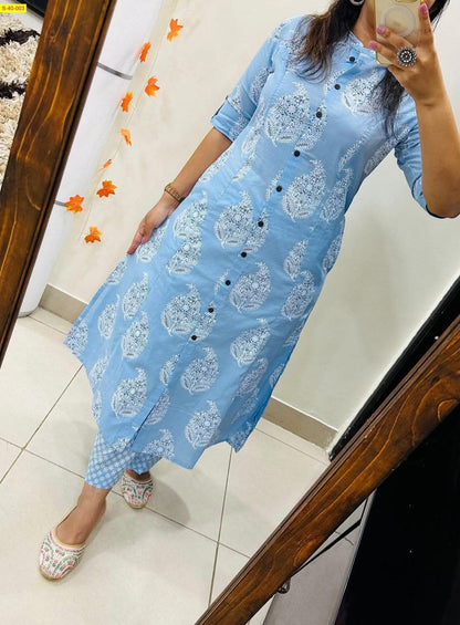 Aline kurti pattern paired with Ankle length pant