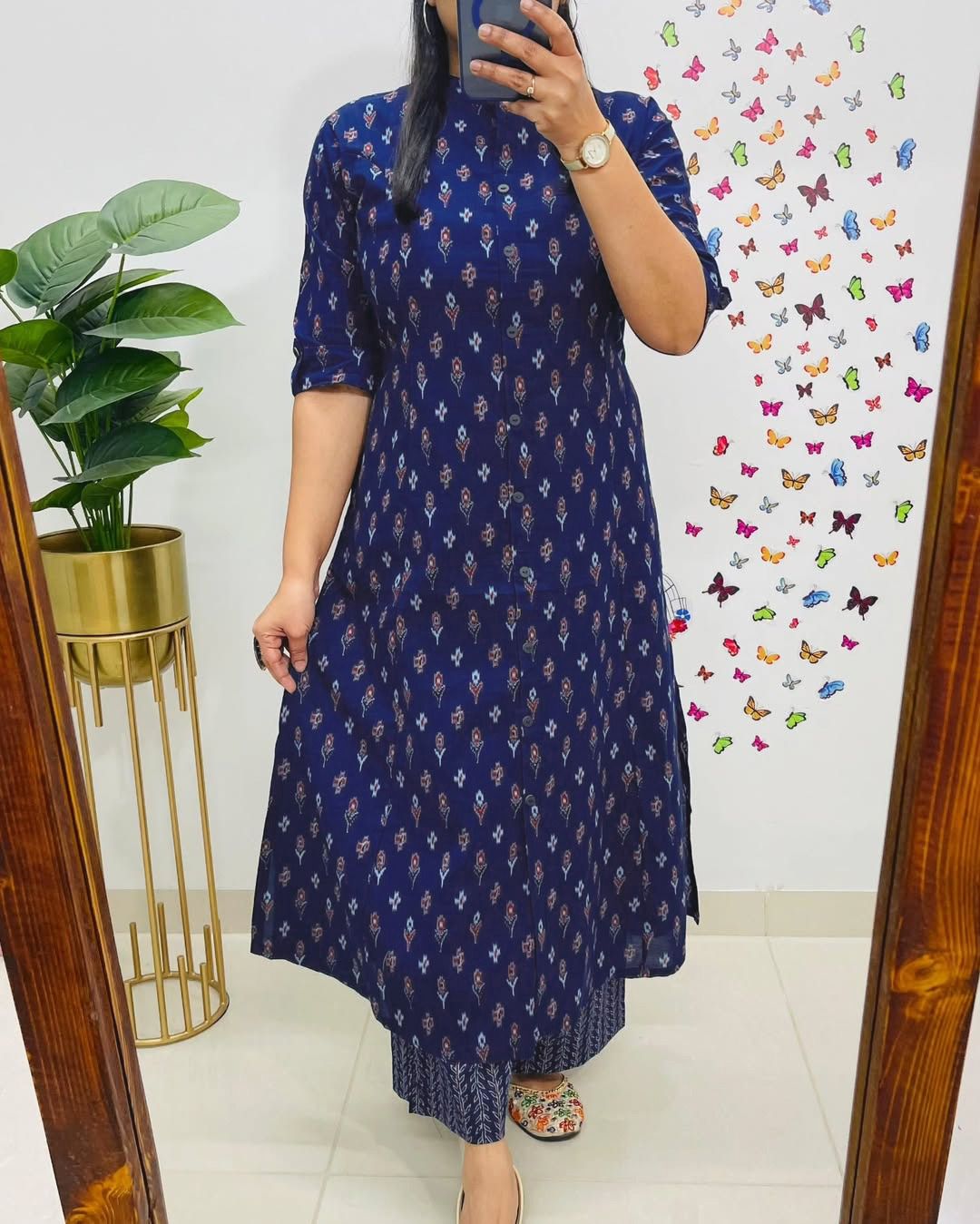 Aline kurti pattern paired with Ankle length pant