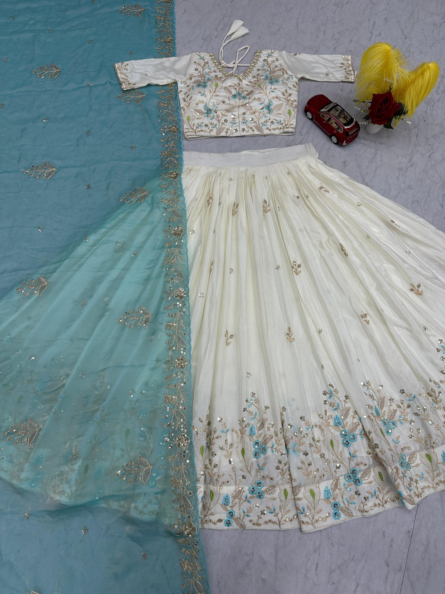 Embroidery Thread and Sequence Work Lehenga Choli
