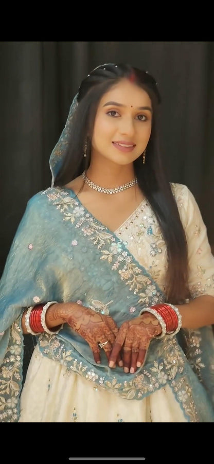 Embroidery Thread and Sequence Work Lehenga Choli