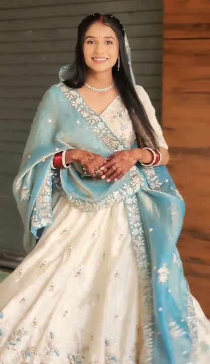 Embroidery Thread and Sequence Work Lehenga Choli