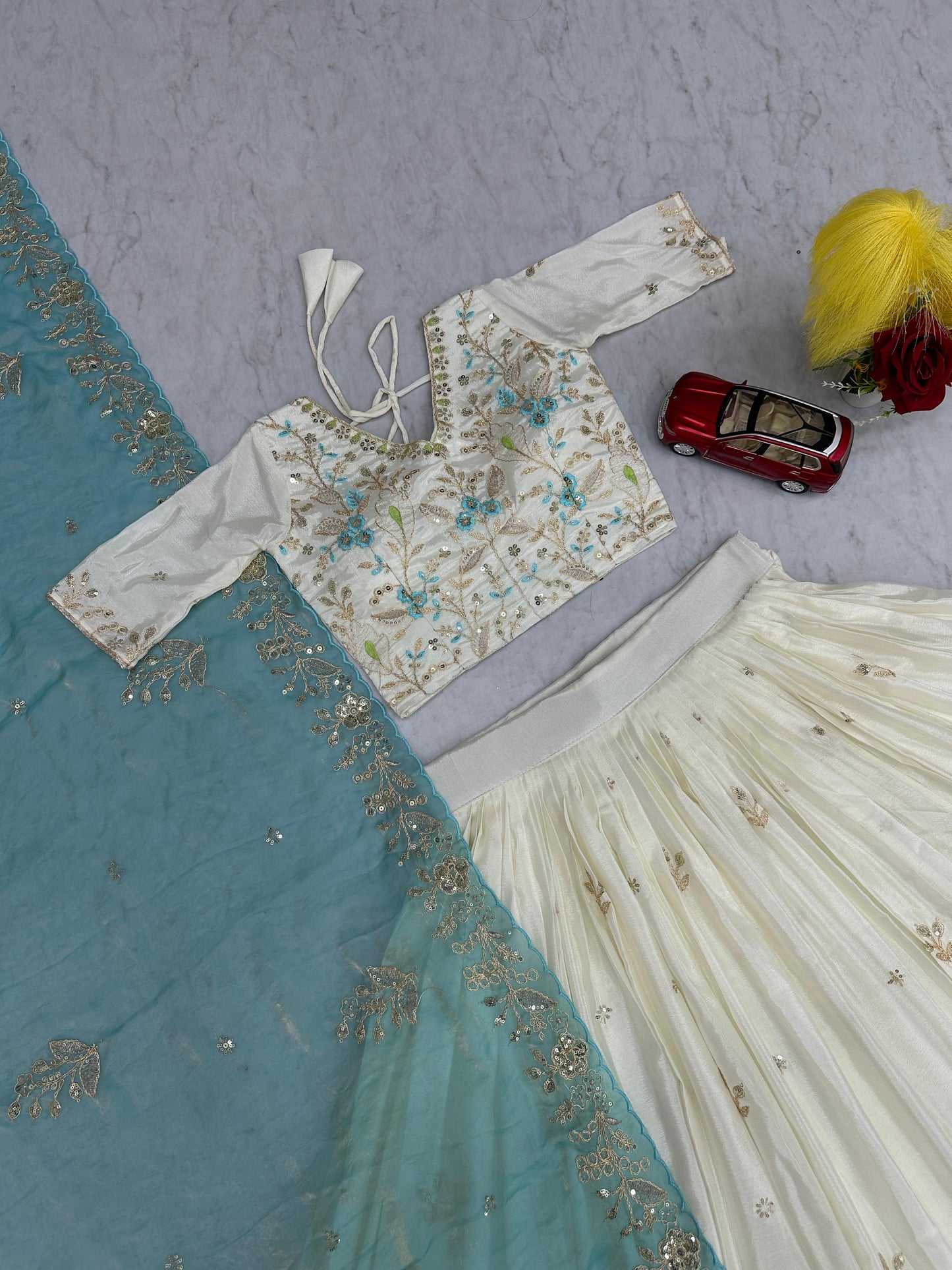 Embroidery Thread and Sequence Work Lehenga Choli