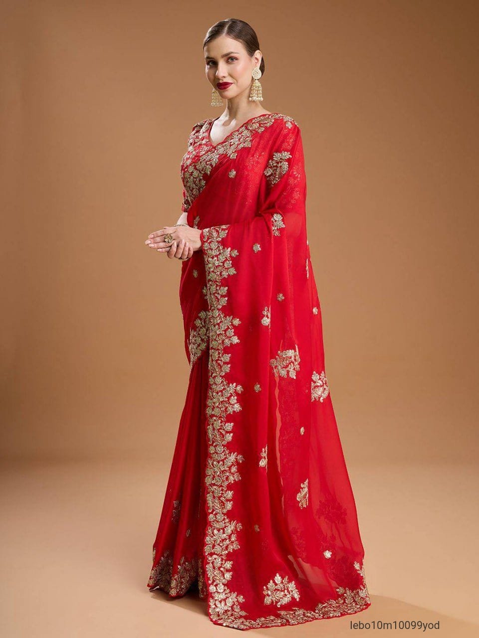 Fancy Jari dori & Thread with Sequins and jari Embroidery Work with cutwork Border Saree