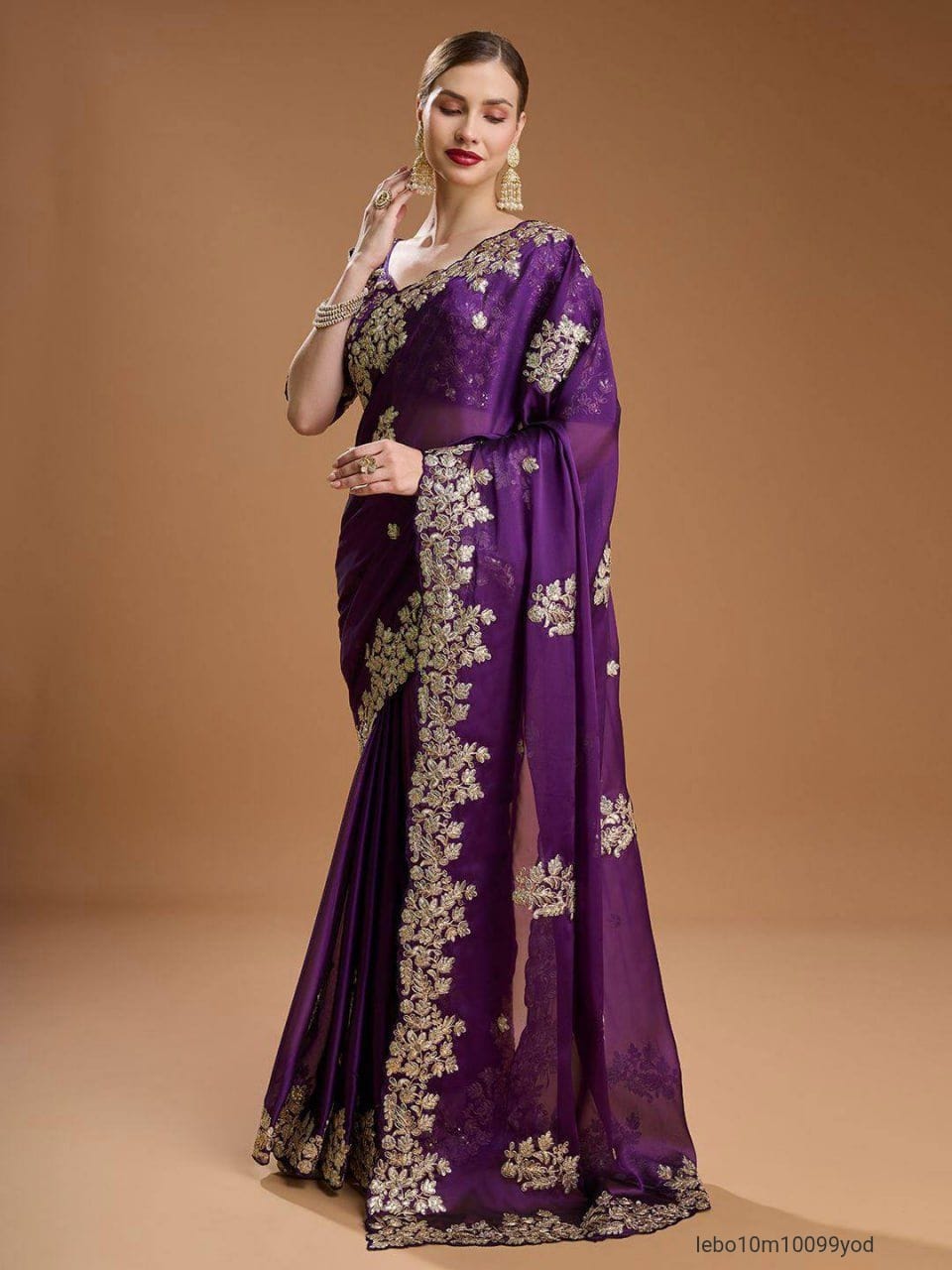 Fancy Jari dori & Thread with Sequins and jari Embroidery Work with cutwork Border Saree