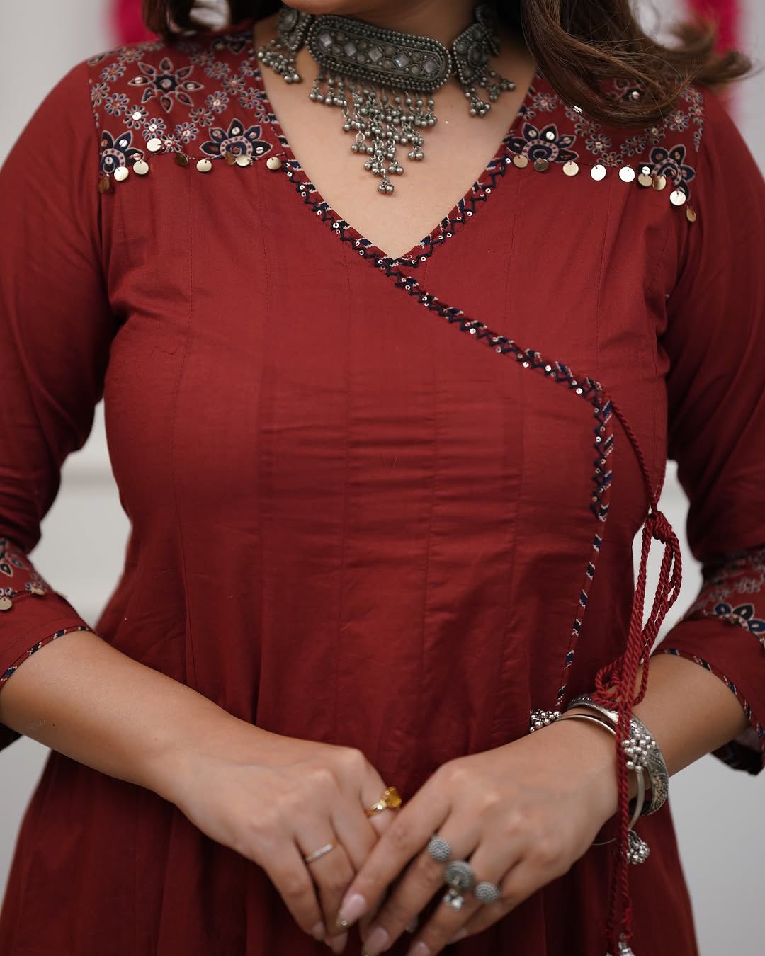 Angrakha style kurta set