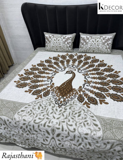 King Size Pure Cotton Panel Print Bedsheet Set