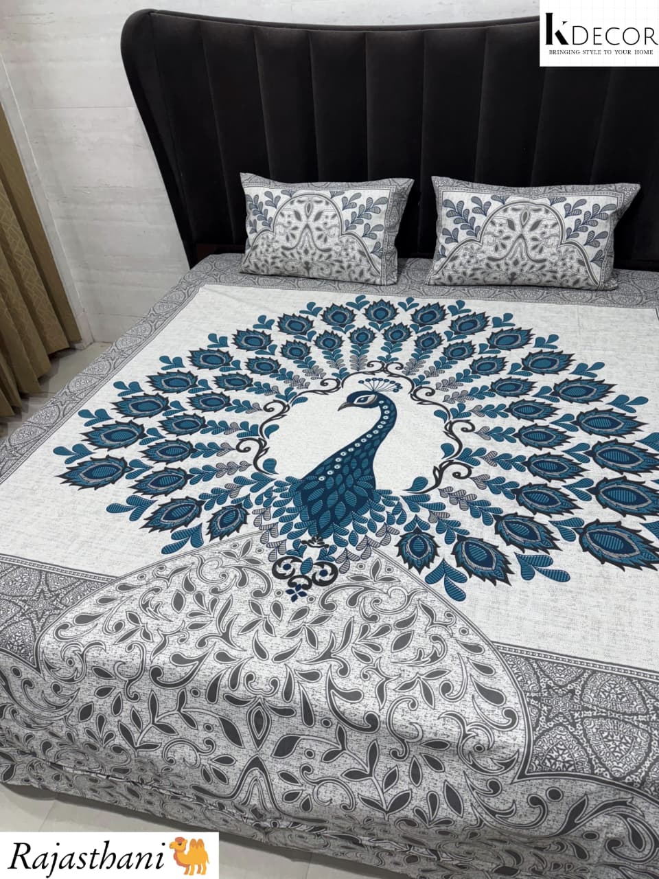 King Size Pure Cotton Panel Print Bedsheet Set