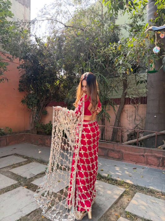 Silk Fabric with Real Mirror work and blouse on also Fendy Silk Fabric Saree